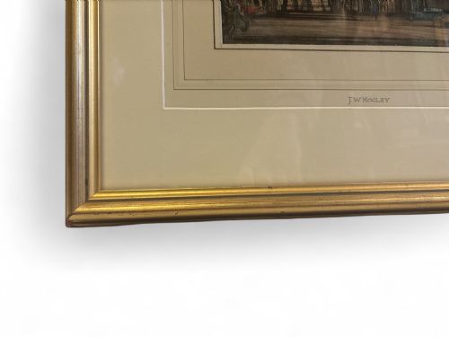 PENCIL AND WATERCOLOUR DRAWING OF A CONTINENTAL BUILDING BY J W HOGLEY C1940 - ADDITIONAL PHOTO 1