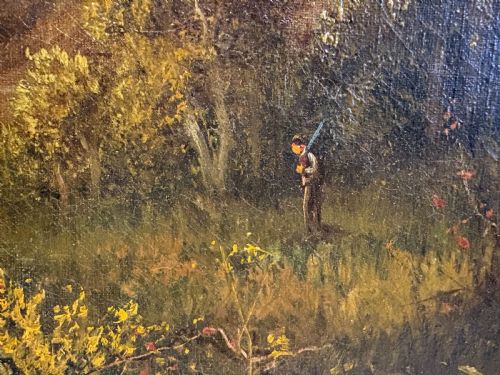 OIL ON CANVAS MOUNTAINOUS SCENE BY FRANK HIDER 18611933 - ADDITIONAL PHOTO 4