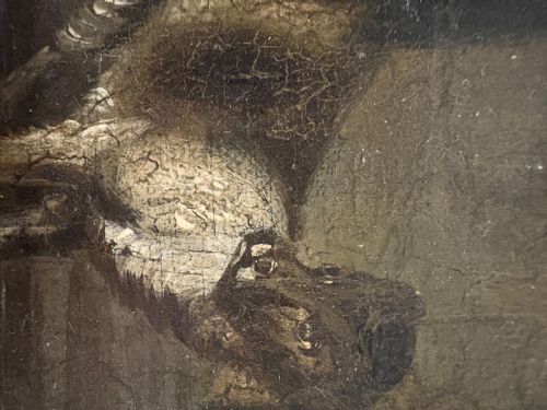 PAINTING OF A SERVANT BEING REPORTED TO HIS MASTER 19TH CENTURY - ADDITIONAL PHOTO 5