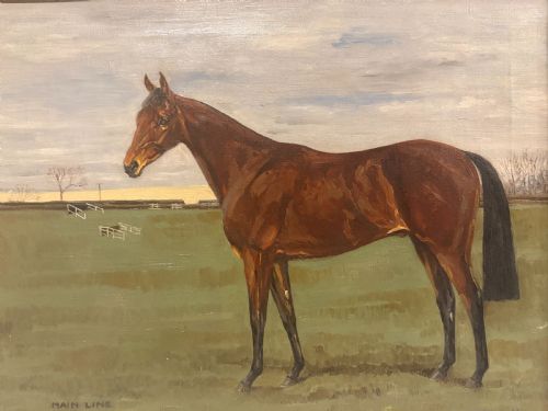 PORTRAIT OF A RACEHORSE CALLED MAIN LANE BY M E CHADBURN MID 20TH CENTURY - ADDITIONAL PHOTO 3