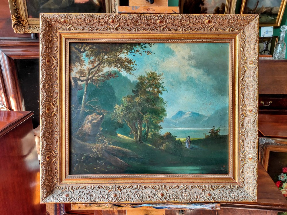 19th C. Landscape 'The Threatening Storm' - Oil Painting