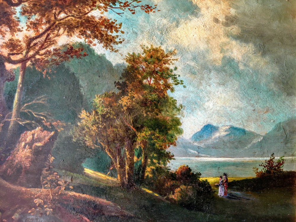 19th C. Landscape 'The Threatening Storm' - Oil Painting View II