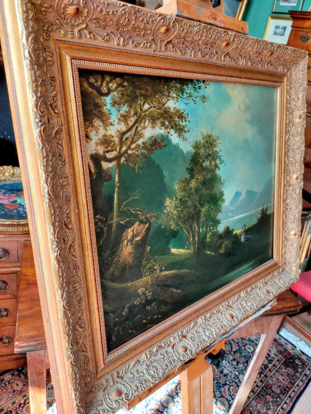 19th C. Landscape 'The Threatening Storm' - Oil Painting View III