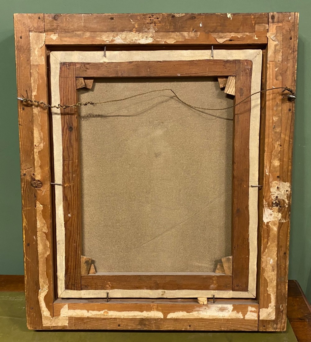 A 19th-century oil portrait depicting a gentleman with grey hair, a yellow collar, and a fur-trimmed coat, framed within a molded giltwood frame. View IV
