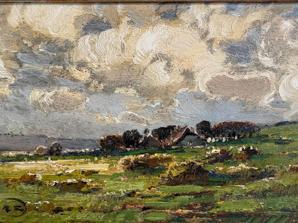 Landscape of Farmhouse, Oil on Board by Kershaw Schofield 1875 - 1941 View IV