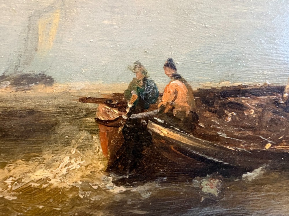 Oil Seascape of Sailboats by George Callow (1829-1875) View VI