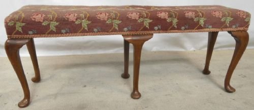 Queen Anne Style Walnut Duet Piano Stool
