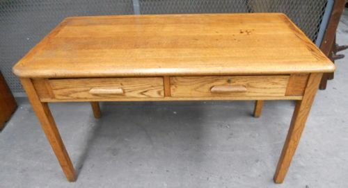 Light Oak Two Drawer Writing Table Desk