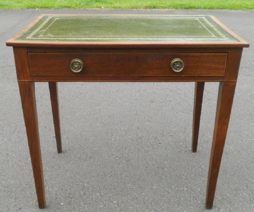 Small Georgian Mahogany Writing Table with Leather Top