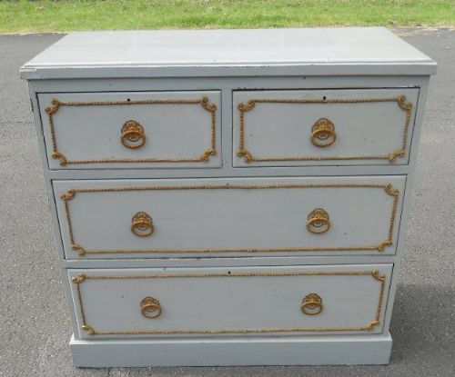 Small Edwardian Painted Pine Chest of Drawers