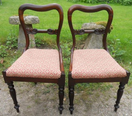 Pair Victorian Mahogany Dining Chairs