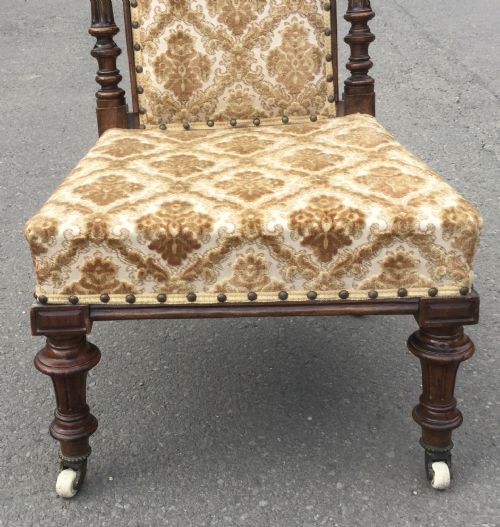 VICTORIAN UPHOLSTERED PRAYER CHAIR - ADDITIONAL PHOTO 2