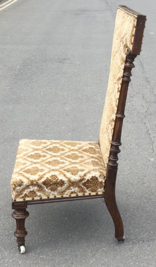 VICTORIAN UPHOLSTERED PRAYER CHAIR - ADDITIONAL PHOTO 3