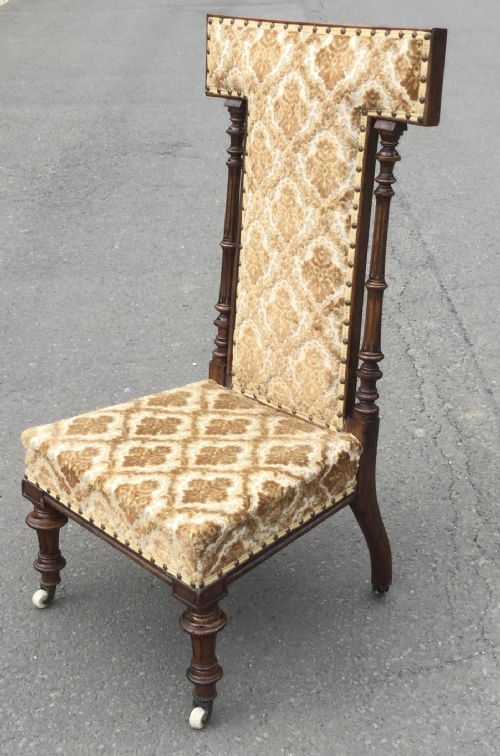 VICTORIAN UPHOLSTERED PRAYER CHAIR - ADDITIONAL PHOTO 4