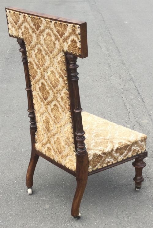VICTORIAN UPHOLSTERED PRAYER CHAIR - ADDITIONAL PHOTO 7