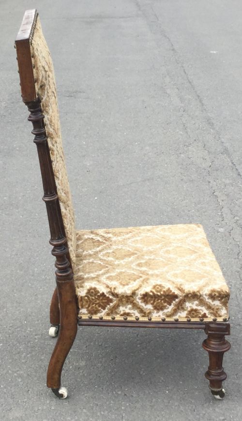VICTORIAN UPHOLSTERED PRAYER CHAIR - ADDITIONAL PHOTO 8