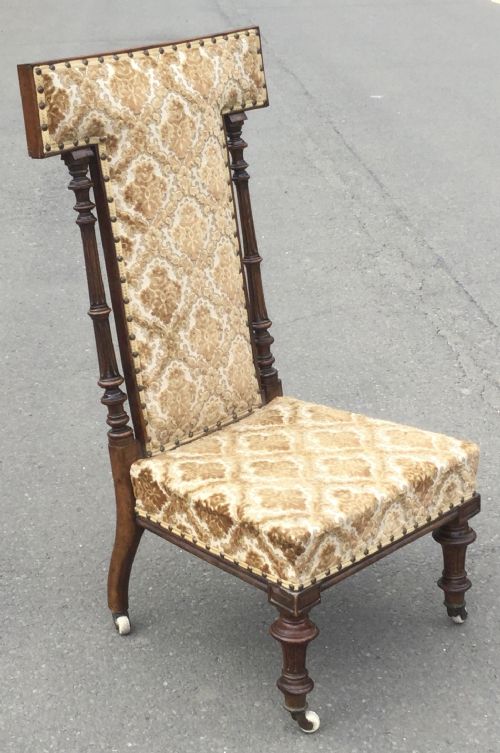 VICTORIAN UPHOLSTERED PRAYER CHAIR - ADDITIONAL PHOTO 9