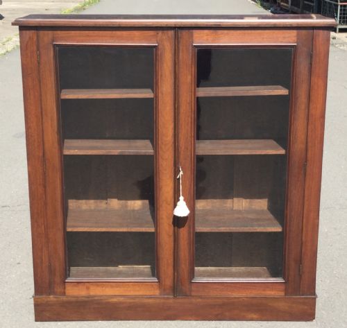 Edwardian Mahogany Two Door Standing Bookcase