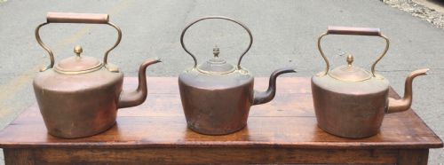 THREE VICTORIAN COPPER KETTLES - ADDITIONAL PHOTO 1