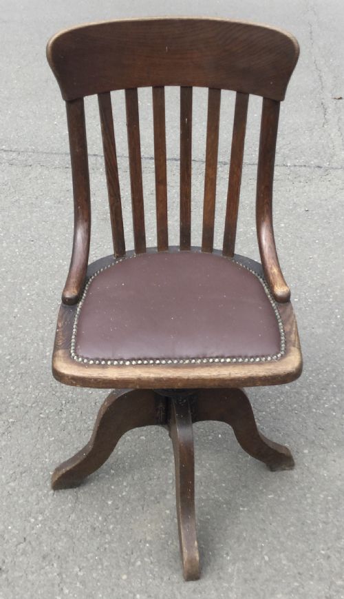 Edwardian Oak Swivel Desk Chair