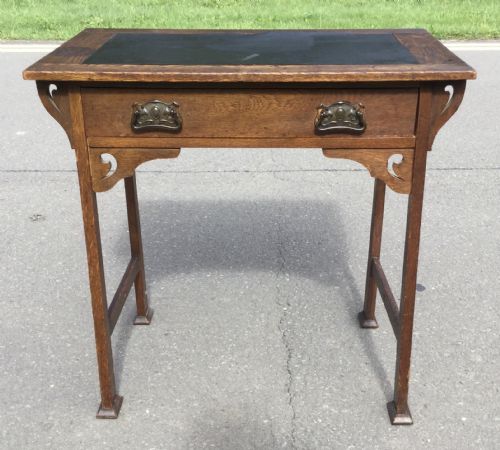 Art Nouveau Small Oak Writing Desk