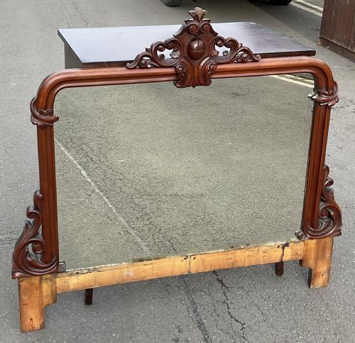 VICTORIAN MAHOGANY FRAMED OVERMANTEL MIRROR - ADDITIONAL PHOTO 3