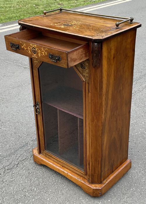 VICTORIAN WALNUT SHEET MUSIC STORAGE CABINET - ADDITIONAL PHOTO 4