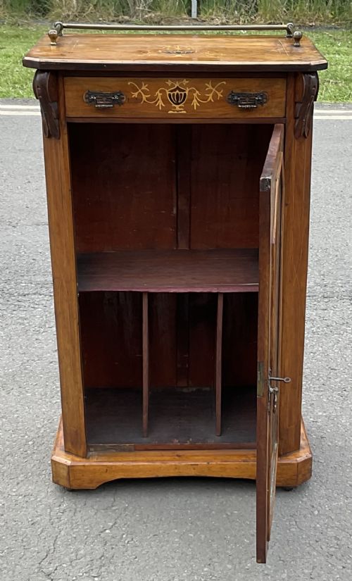 VICTORIAN WALNUT SHEET MUSIC STORAGE CABINET - ADDITIONAL PHOTO 8