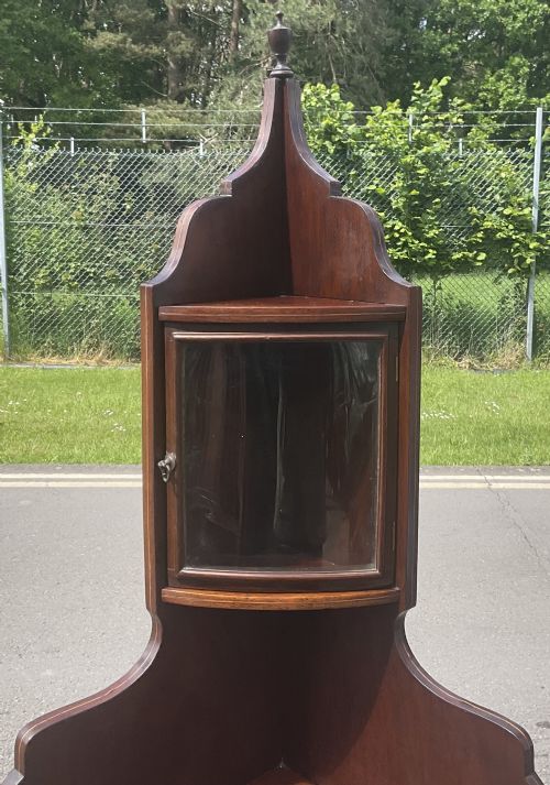 EDWARDIAN INLAID MAHOGANY CORNER CABINET - ADDITIONAL PHOTO 3