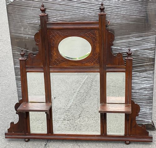 Edwardian Mahogany Overmantel Mirror