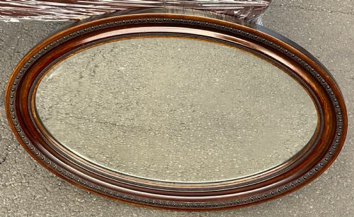 Wooden Framed Oval Wall Mirror
