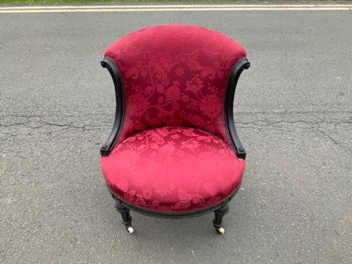 VICTORIAN AESTHETIC MOVEMENT EBONIZED NURSING CHAIR - ADDITIONAL PHOTO 1