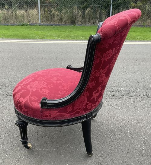 VICTORIAN AESTHETIC MOVEMENT EBONIZED NURSING CHAIR - ADDITIONAL PHOTO 4