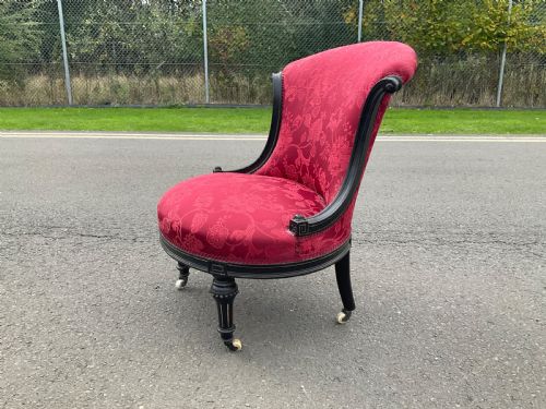 VICTORIAN AESTHETIC MOVEMENT EBONIZED NURSING CHAIR - ADDITIONAL PHOTO 6