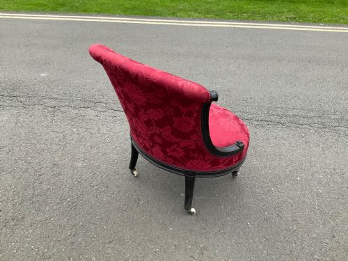 VICTORIAN AESTHETIC MOVEMENT EBONIZED NURSING CHAIR - ADDITIONAL PHOTO 7