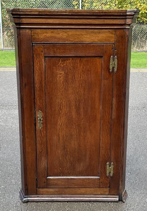 GEORGIAN OAK STANDING CORNER CUPBOARD - ADDITIONAL PHOTO 1