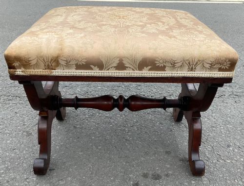 VICTORIAN MAHOGANY FRAMED DRESSING STOOL - ADDITIONAL PHOTO 2