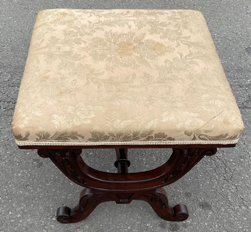 VICTORIAN MAHOGANY FRAMED DRESSING STOOL - ADDITIONAL PHOTO 3