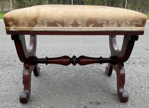 VICTORIAN MAHOGANY FRAMED DRESSING STOOL - ADDITIONAL PHOTO 4