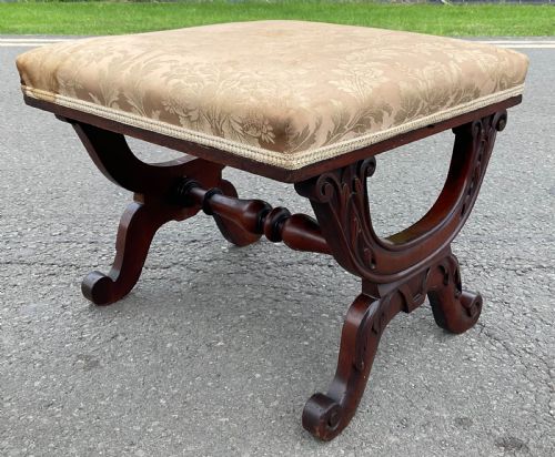 VICTORIAN MAHOGANY FRAMED DRESSING STOOL - ADDITIONAL PHOTO 5
