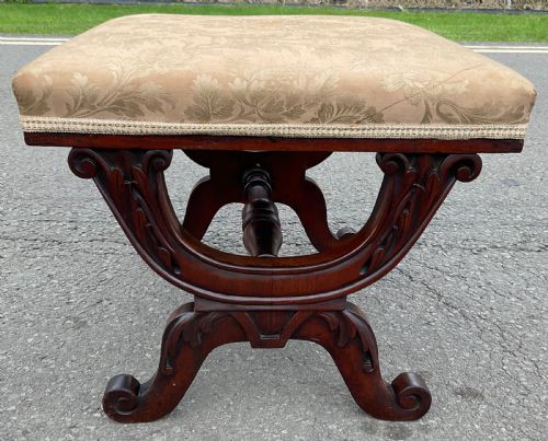 VICTORIAN MAHOGANY FRAMED DRESSING STOOL - ADDITIONAL PHOTO 6