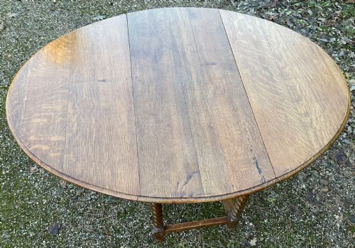 QUALITY OAK GATELEG DINING TABLE - ADDITIONAL PHOTO 4