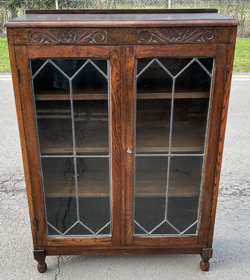 Small Oak Glazed Bookcase