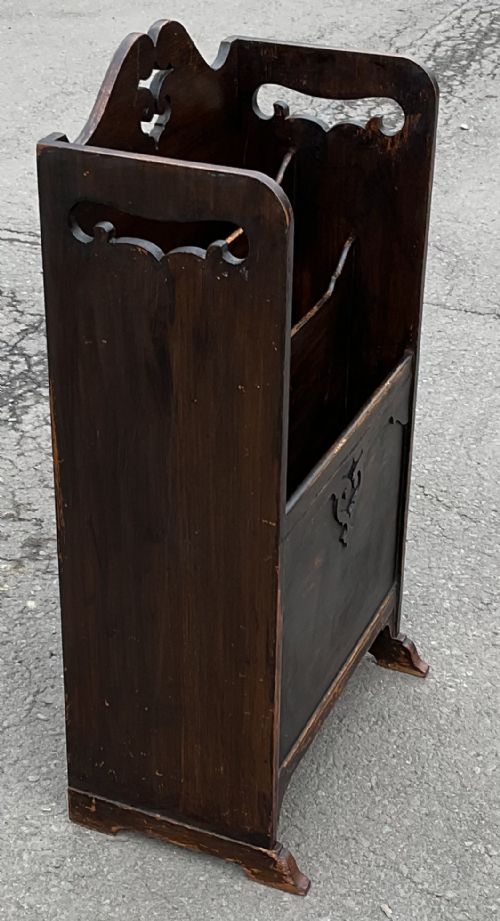 OAK STANDING MAGAZINE RACK - ADDITIONAL PHOTO 1