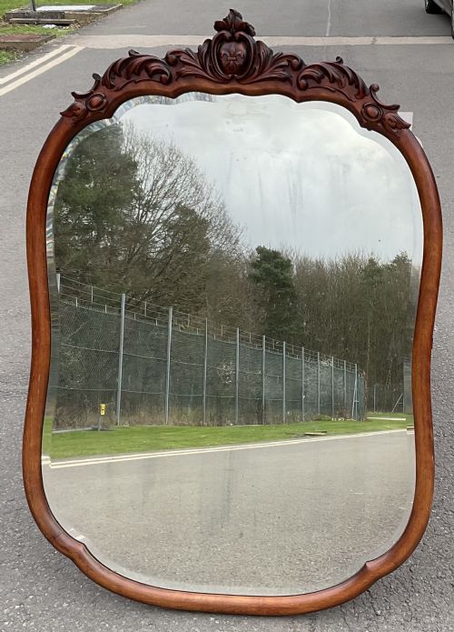 Victorian Large Mahogany Framed Hanging Wall Mirror