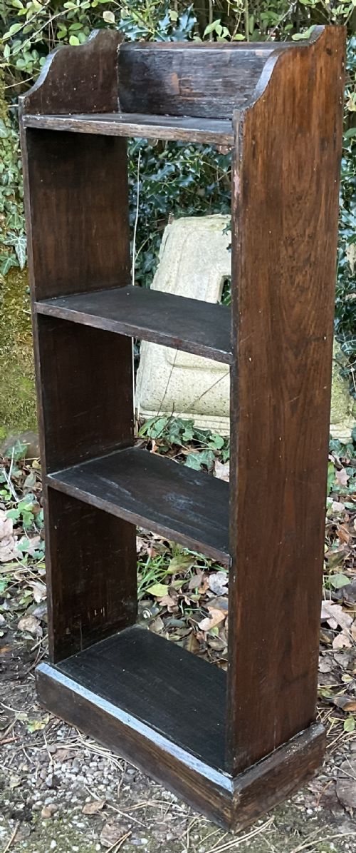 SMALL OAK STANDING OPEN BOOKCASE - ADDITIONAL PHOTO 1
