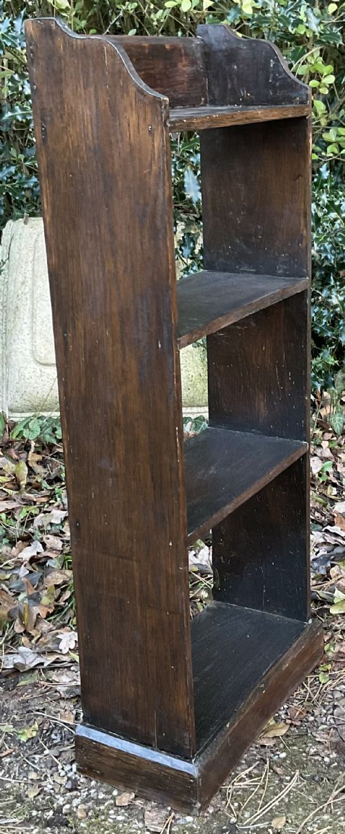 SMALL OAK STANDING OPEN BOOKCASE - ADDITIONAL PHOTO 2