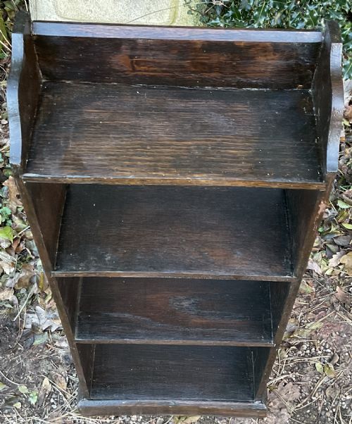 SMALL OAK STANDING OPEN BOOKCASE - ADDITIONAL PHOTO 3