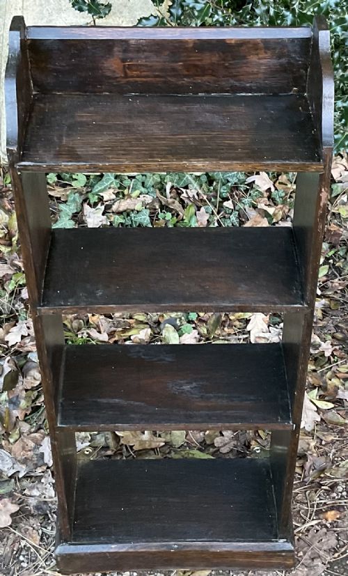 SMALL OAK STANDING OPEN BOOKCASE - ADDITIONAL PHOTO 4