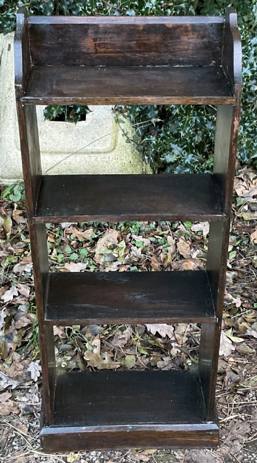 SMALL OAK STANDING OPEN BOOKCASE - ADDITIONAL PHOTO 6
